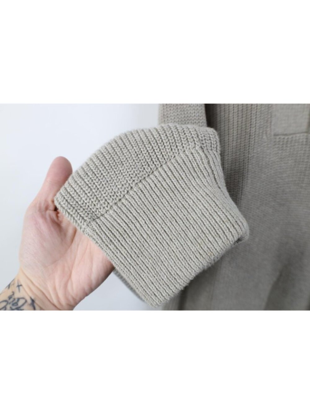 Vintage Eddie Bauer Mens XLT Blank Chunky Commando Ribbed Knit Henley Sweater - Picture 8 of 15